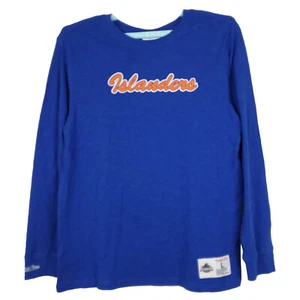 NY Islanders Mitchell & Ness NHL L Large Longsleeve Shirt Logo Blue NWT - Picture 1 of 8