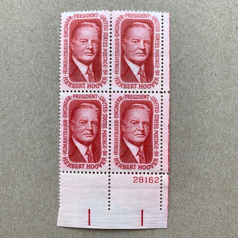 Herbert Hoover - MNH - 1960's -  US Stamps Plate Block Of 4 - Memorabilia - Image 1 of 1