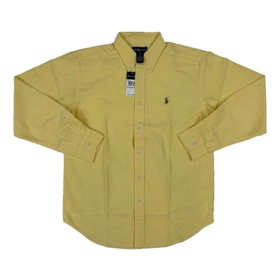 *DEFECTO MENOR* Camisa Polo Ralph Lauren Niño Sólida Abotonada - Amarilla. - Talla: 14 Foto 1 de 4