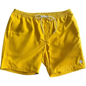 NWT Outerknown Nomadic Volley Drawstring Swim Trunks Shorts Gold Yellow Men’s XL - Picture 1 of 15