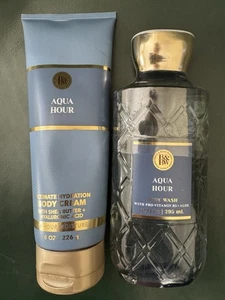 Bath & Body Works "Aqua Hour" 2er Pack" FEUCHTIGKEITSCREME 8 OZ, NEU und Waschgel - Bild 1 von 1