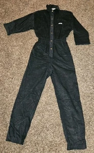 Vintage 80er Jahre schwarz Cord Snap Up Overall Jumpsuit Gr. 11 "Dreams" - Bild 1 von 7