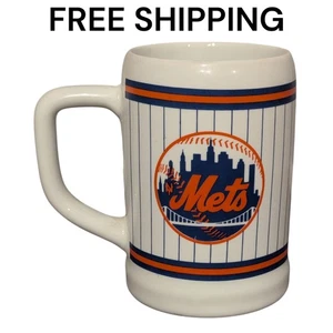Vintage New York Mets große Keramiktasse Baseball Kaffee Bier MLB GO METS NY  - Bild 1 von 5