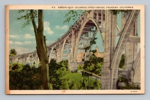 Postal CA Pasadena California Colorado Street Bridge Arroyo Seco. De colección - Imagen 1 de 2