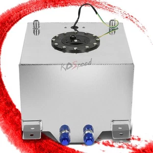 8 GALLON LIGHTWEIGHT POLISHED ALUMINUM RACING DRIFT FUEL CELL TANK+SENDING UNIT - Picture 1 of 7