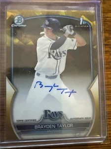 2023 Bowman Chrome Draft Sapphire Brayden Taylor 1st Gold Auto - Picture 1 of 6