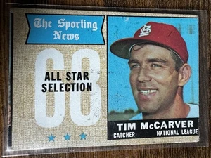 1968 Topps #376 Tim McCarver Cardinals - Picture 1 of 2