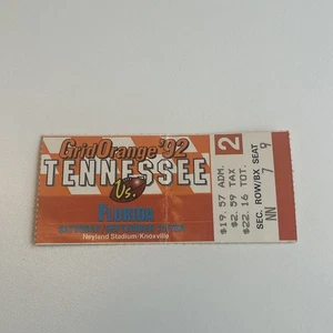 1992 Florida Gators at Tennessee Volunteers NCAAF Ticket 9/19 Fulmer Goes 3-0 - Bild 1 von 3