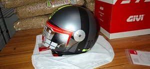 CASCO GIVI 10.7 MINI-J DEMI JET MOTO SCOOTER NERO GRIGIO ANTIGRAFFIO MICROMETRIC - Foto 1 di 7