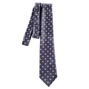Corbata Enviado Vintage Marrón Azul Estampado Floral Mezcla Seda Negocios Carrera 54" - Imagen 1 de 3