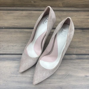 Herve Leger Suede Pumps Tan Pointed-Toes Stiletto Heels Size 39.5 Eu / US 9 EUC - Picture 1 of 21