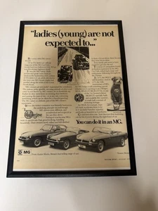 Framed Original 1975 Classic MG MGB GT Midget Magazine Advert Poster Retro b - Picture 1 of 1