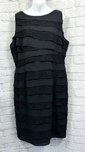 M&Co Botique Pencil Dress Size 18 Black Lace Chiffon Layers Romantic Tiered BNWT - Picture 1 of 11