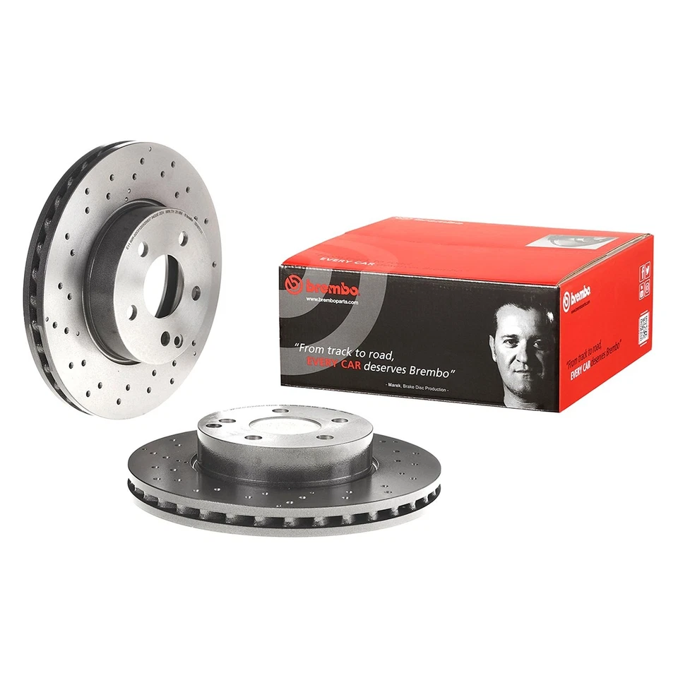 For Mercedes-Benz C250 10-15 UV Coated Series Drilled Vented Front Brake Rotor Foto 1 de 4