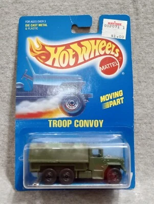 Tarjeta azul Hot Wheels 1990 Troop Convoy #7 Foto 1 de 4