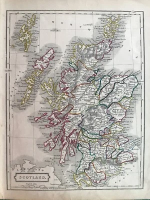 1827 Antique Map; Scotland by Sidney Hall - Image 1 of 3
