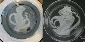 Set of 2- 81/82 Morgantown Glass Crystal Collectors Plate Angelica & Violet COAs - Picture 1 of 12