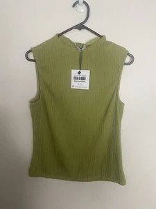 Atmos & Here Women’s Morrison Textured Sleeveless Top Size 10 Green - Picture 1 of 4