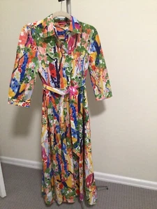 Made In Italy Colored MIDI A Line Shirt Dress 42 Nwt - Picture 1 of 3