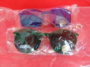 SUNGLASSES Novelty For Children Blue & Green Plastic (((NEW))) 2 Pair - Picture 1 of 1