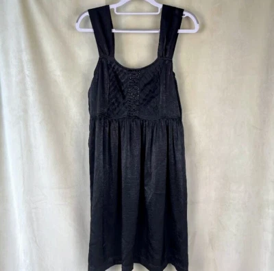 YA Los Angeles Women's Dress Beaded Black Sleeveless Babydoll Size Large - Imagem 1 de 4