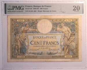 PMG 20 FRANCE 100 FRANCS 1908-1909 (P-69) - Picture 1 of 2