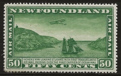 NEWFOUNDLAND C7 MH, VF/XF - 50c Air Post issue - Image 1 of 2