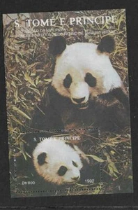 ST THOMAS & PRINCE ISLAND, 1992 PANDA HOJA MIN MONTADA - Imagen 1 de 1