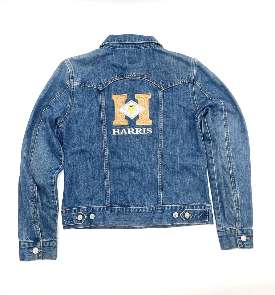 Harris Leather & Silverworks Embroidered Womens Medium Denim Jacket By Gap Brand - Image 1 of 4