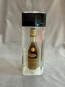 Small Hennessy Cognac Bottle Encased in Resin Paperweight/Candleholder - Picture 1 of 11