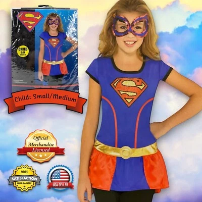 DC Superhéroe Supergirl Disfraz Camisa Túnica Top Camiseta NIÑAS S/M (hasta talla 10) Foto 1 de 4