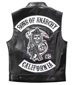 Jax Teller SOA Vest Sons of Anarchy Redwood Original Men's Leather Biker Club - Picture 1 of 3