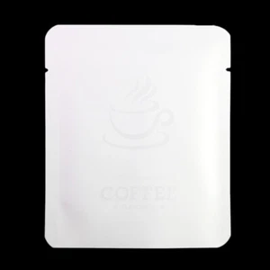 100/500 Flach Matt Weiß Aluminiumfolie Ohr Hang Tropf Kaffee Filter Verpackung Beutel - Bild 1 von 6