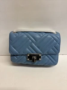 Michael Kors Blue Peyton Leather Medium Shoulder Crossbody Handbag 35S9SP6F2T - Picture 1 of 6