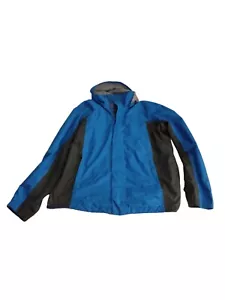 Eddie Bauer WeatherEdge Regenjacke Herren XL groß blau durchgehender Reißverschluss Kapuzenmantel - Bild 1 von 9