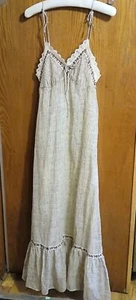 7 Christian Dior Jr BOHO Lace Maxi Empire Vintage Ruffle Urban Prairie Dress 70s - Picture 1 of 18