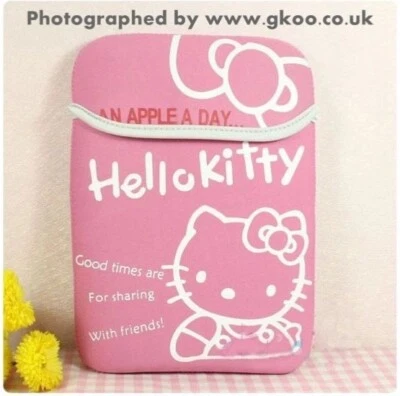Hello Kitty Tablet iPad Sleeve - 10. 2” Japan Sanrio Smiles Neoprene Reversible  - Image 1 of 2