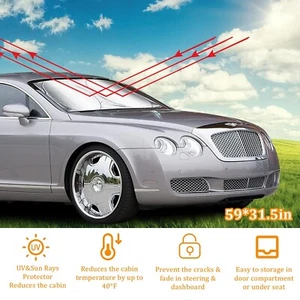 For Ford Car Front Windshield Sun Shade Shield Foldable Cover Visor UV Block - Picture 1 of 9