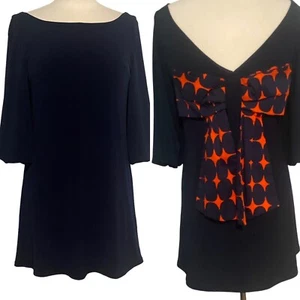 Túnica para mujer Judith March azul marino naranja gran arco trasero forrado talla pequeña - Imagen 1 de 18