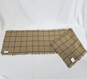 Sackleinen Karo Design 100% Baumwolle Stoff 13 in X 54 in Leinen Küche Esszimmer - Bild 1 von 7