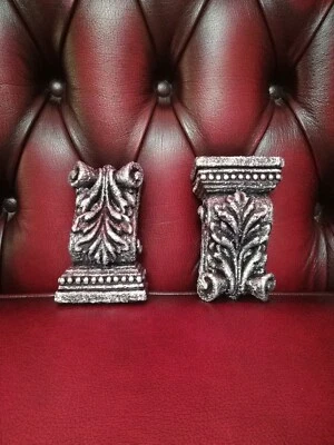 Plaster Corbels X2  Traditional Scroll Leaf Decorative Rococo Style Height 110mm - Image 1 of 4