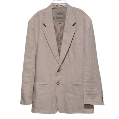 Structure Italian Linen Two Button Men’s Beige Blazer Jacket size Large - Image 1 of 4