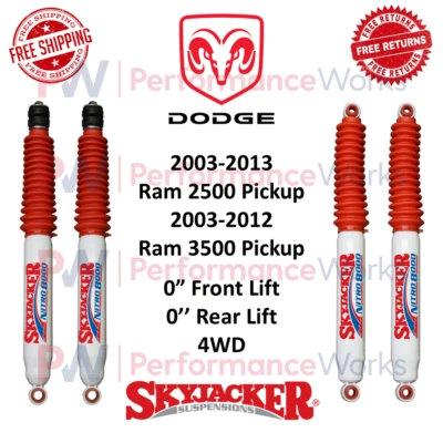 Skyjacker Nitro Shocks Set Front & Rear Stock Lift For Dodge Ram 2500, 3500 4WD - Image 1 of 4
