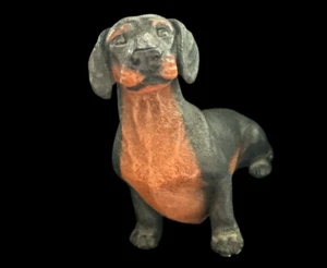 Vintage Dachshund Dog Figurine Black 1988 Signed, Sticker Castagna - Picture 1 of 4