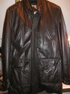 Giacca cappotto pelle marrone originale uomo taglia 42 CRESCO CATALINA - Foto 1 di 2