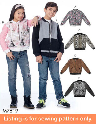 SEWING PATTERN - Sew Girls Boys Jacket - Bomber Varsity Fall Coat Tween - 7619 • 10.09€