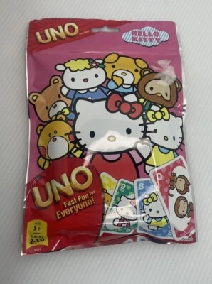 Rare 2012 HELLO KITTY UNO Card Game Cardinal Exclusive "Hello Kitty Bow" Rule - Image 1 of 3
