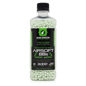 Aim Green Tracer Biodegradable Airsoft BBS, Glow-in-The-Dark BBS, 3,000 Count... - Picture 1 of 7