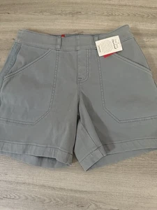 Spanx NWT Stretch Twill Shorts Mountain Blue Small 6 Inch - Picture 1 of 9