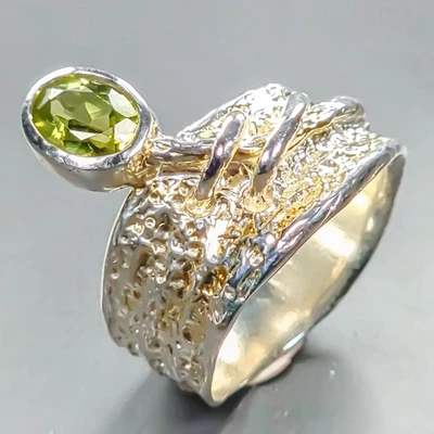 Vintage ring Natural Peridot Ring 925 Sterling Silver Size 7 /R445790 - Image 1 of 4